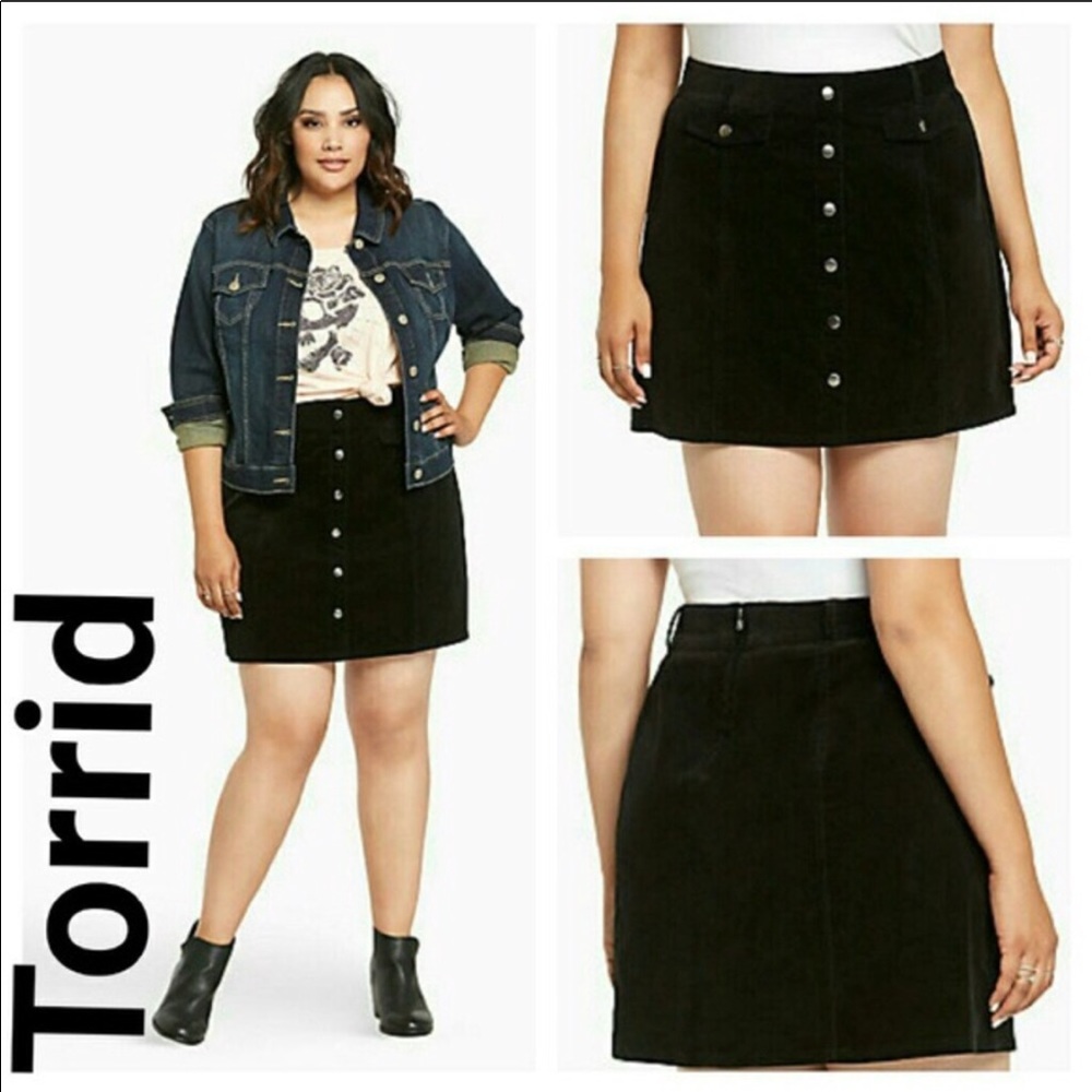 60s inspired A line corduroy black skirt